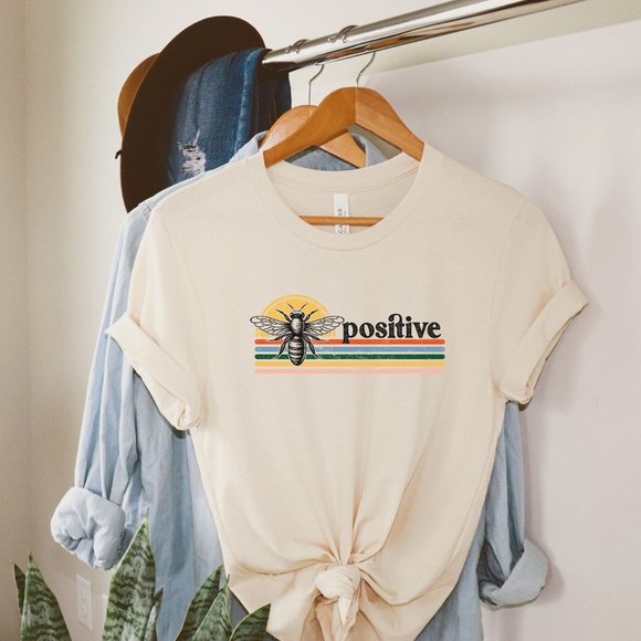 Bella Canvas Tops - Bee Positive Graphic Tee